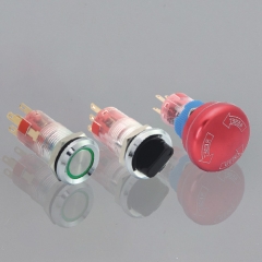 16 mm Kunststoff-Druckknopf SPDT-Schalter Reset-Pin-Anschluss