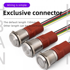 22 mm LED-Druckschalter RGB dreifarbig mit Stecker